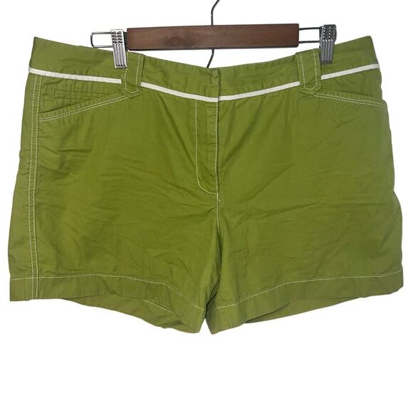 Ann Taylor women’s size 14 Vintage lime green button flap granola girl shorts - Picture 1 of 7